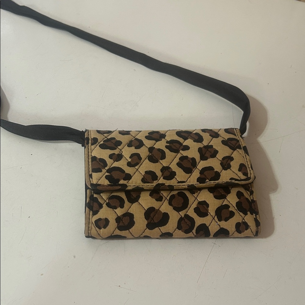 Leopard Print Quilted Crossbody Bag